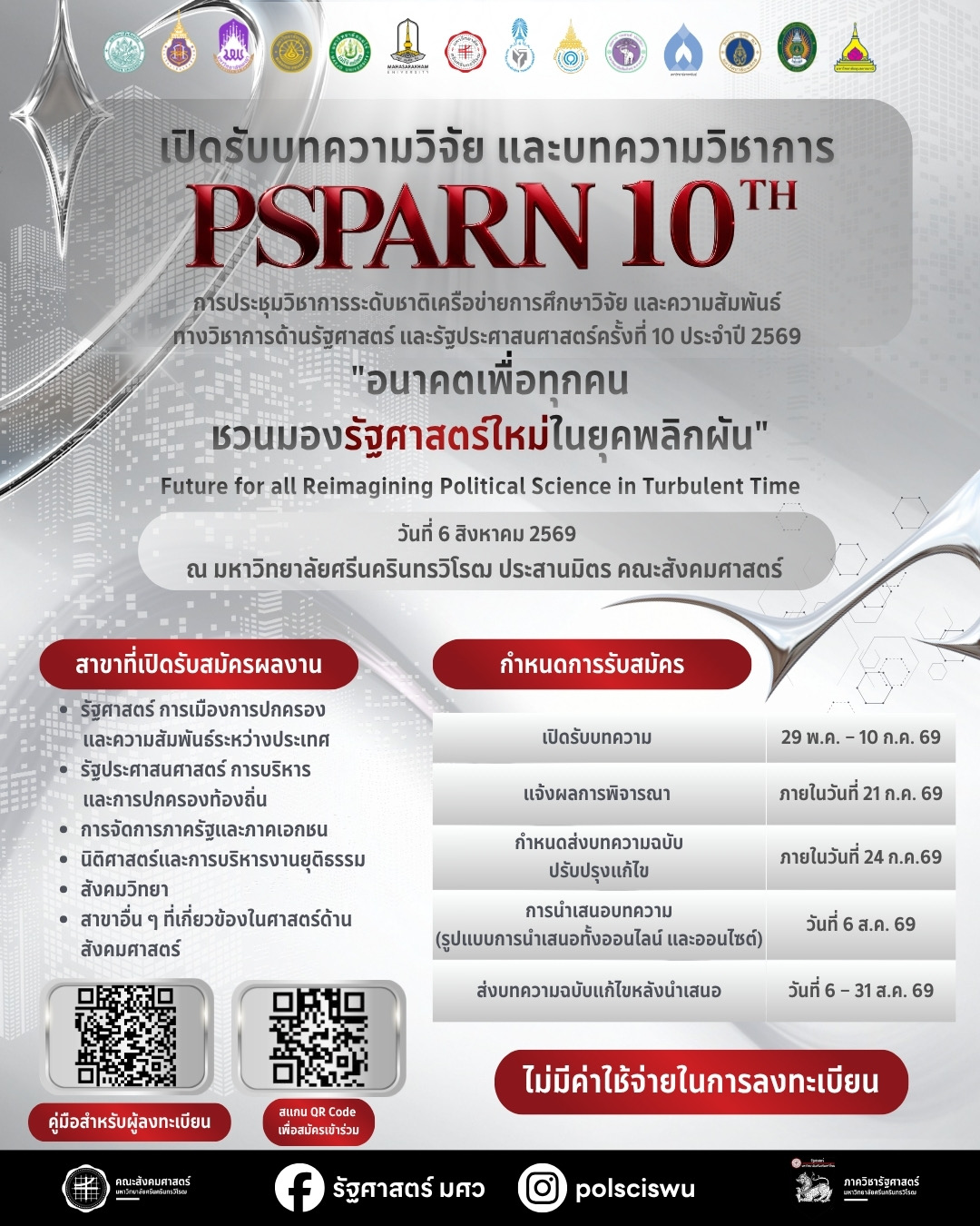 โปสเตอร์งานประชุมวิชาการ PSPARN 2026